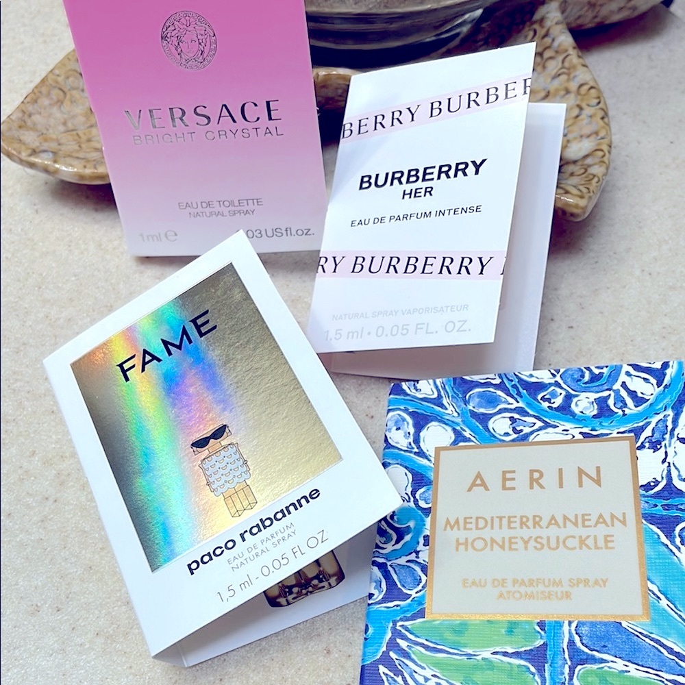 Versace, Burberry, Paco Rabanne, Aerin Samples